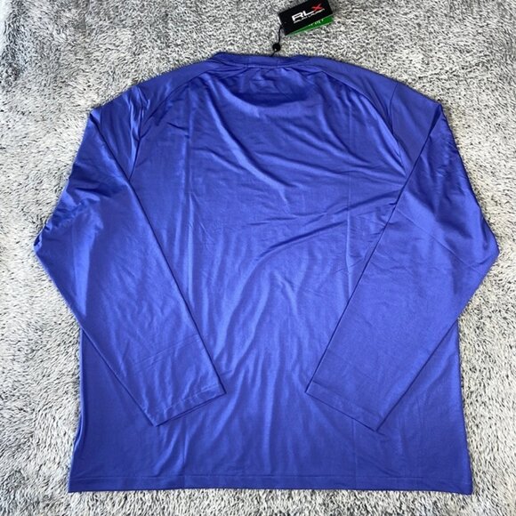 RLX Ralph Lauren Classic Fit Performance Mesh Long-Sleeve Shirt SZ 2XL Men Blue - Picture 2 of 7